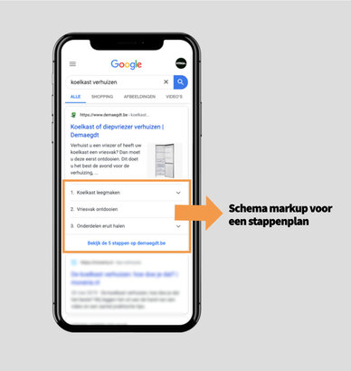 Wist je dat je extra code kunt toevoegen aan pagina's? In dit voorbeeld toon Google hierdoor een stappenplan, waardoor dit zoekresultaat meer opvalt. Wist je dat je extra code kunt toevoegen aan pagina's? In dit voorbeeld toon Google hierdoor een stappenplan, waardoor dit zoekresultaat meer opvalt.